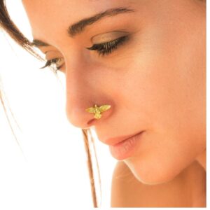 22 Kt Hallmark Real Solid Yellow Gold Hummingbird Small Women'S Stud Earrings