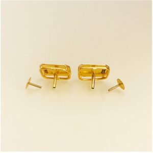 Fine Jewelry 22 Kt Hallmark Real Solid Yellow Gold Flower Stud Screw Earrings