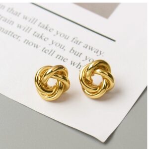 REAL GOLD 18 Kt Hallmark Yellow Gold Screw Back Women'S Stud Earrings 8 Grams