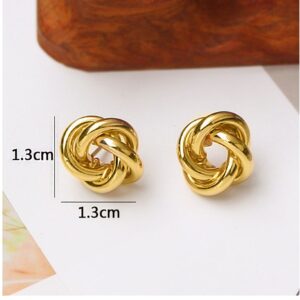 REAL GOLD 18 Kt Hallmark Yellow Gold Screw Back Women'S Stud Earrings 8 Grams