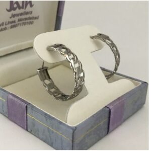 Fine Jewelry 18 Kt Real Solid Genuine White Gold Huggie Hoop Earrings 12 Grams