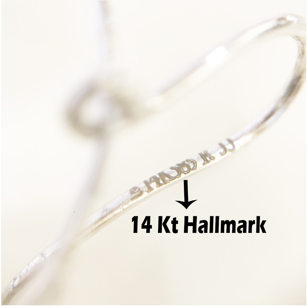 14 Kt Hallmark Real Solid White Gold Rhea Cutout Huggie Hoop Drop Nox Earrings - Image 5