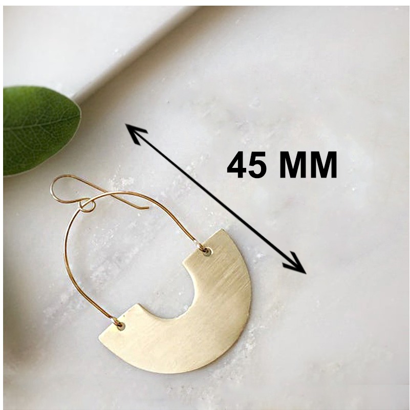 14 Kt Hallmark Real Solid White Gold Rhea Cutout Huggie Hoop Drop Nox Earrings - Image 3