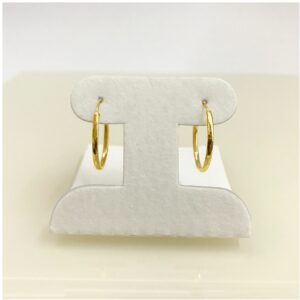 18 Kt Solid Yellow Gold Party Wear Round Shaped Huggie Hoop Women'S Earrings