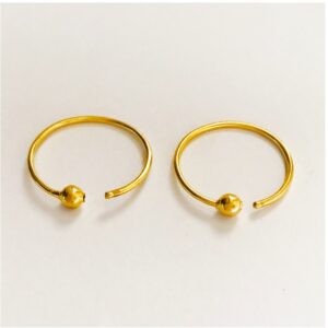 18 Kt Hallmark Real Solid Yellow Gold Dainty Cartilage Huggie Hoop Earrings 25MM