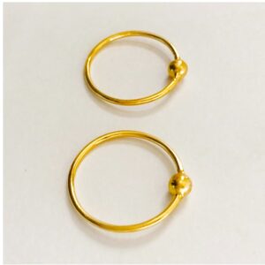 18 Kt Hallmark Real Solid Yellow Gold Dainty Cartilage Huggie Hoop Earrings 25MM