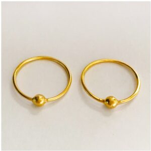 18 Kt Hallmark Real Solid Yellow Gold Dainty Cartilage Huggie Hoop Earrings 25MM