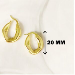 18 Kt Real Solid Hallmark Yellow Gold Women'S Textured Huggie Hoop Earrings