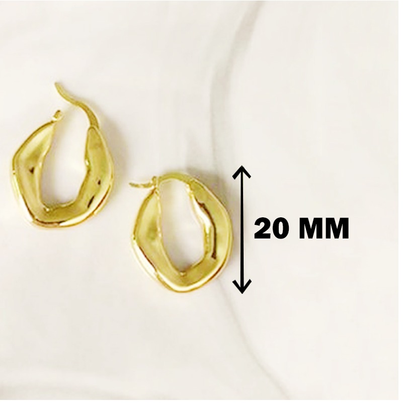 18 Kt Real Solid Hallmark Yellow Gold Women'S Textured Huggie Hoop Earrings - Image 3
