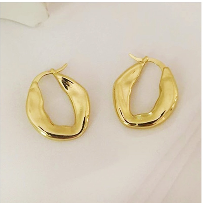 18 Kt Real Solid Hallmark Yellow Gold Women'S Textured Huggie Hoop Earrings