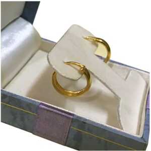 22 Kt Real Solid Yellow Gold Party Wear Huggie Hoop Earrings Fine Jewelry 5 Gram