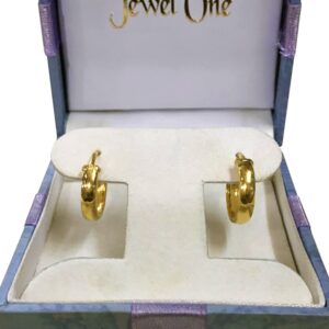 22 Kt Real Solid Yellow Gold Party Wear Huggie Hoop Earrings Fine Jewelry 5 Gram