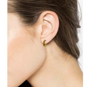 22 Kt Real Solid Yellow Gold Party Wear Huggie Hoop Earrings Fine Jewelry 5 Gram