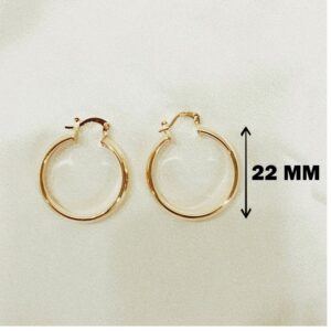 22 Kt Hallmark Real Solid Yellow Chunky Gold Medium Sized Huggie Hoop Earrings