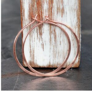 14 Kt Hallmark Real Solid Rose Gold Dangle Drop Huggie Hoop Wire Earrings 8 Gram