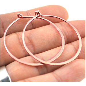 14 Kt Hallmark Real Solid Rose Gold Dangle Drop Huggie Hoop Wire Earrings 8 Gram