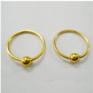 18 Kt Hallmark Real Solid Yellow Gold Infant Cartilage Huggie Hoop Earrings 10MM