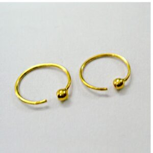 18 Kt Hallmark Real Solid Yellow Gold Infant Cartilage Huggie Hoop Earrings 10MM