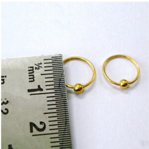 18 Kt Hallmark Real Solid Yellow Gold Infant Cartilage Huggie Hoop Earrings 10MM