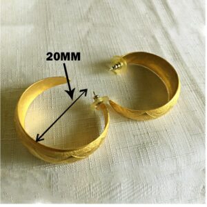 18 Kt Hallmark Real Solid Yellow Gold Etched Huggie Hoop Earrings Screw Back