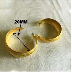 18 Kt Hallmark Real Solid Yellow Gold Etched Huggie Hoop Earrings Screw Back