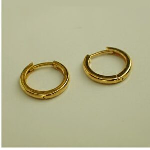 Fine Jewelry 22 Kt Hallmark Real Solid Yellow Gold Classic Huggie Hoop Earrings