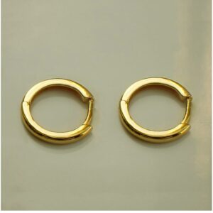 Fine Jewelry 22 Kt Hallmark Real Solid Yellow Gold Classic Huggie Hoop Earrings