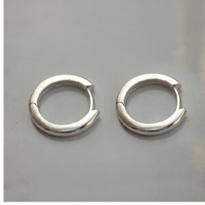 Fine Jewelry 14 Kt Hallmark Real Solid White Gold Bridal Huggie Hoop Earrings