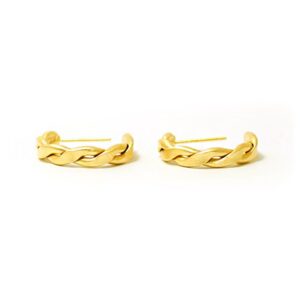 Fine Jewelry 22 Kt Hallmark Real Solid Yellow Braid Rope Huggie Hoop Earrings