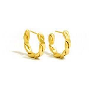 Fine Jewelry 22 Kt Hallmark Real Solid Yellow Braid Rope Huggie Hoop Earrings