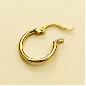 18 Kt Hallmark Solid Yellow Gold Orecchini Donna Oro Giallo Huggie Hoop Earrings