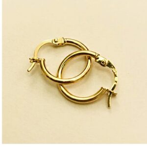 18 Kt Hallmark Solid Yellow Gold Orecchini Donna Oro Giallo Huggie Hoop Earrings