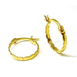22 Kt Hallmark Real Solid Yellow Vintage Minimalist Simple Huggie Hoop Earrings