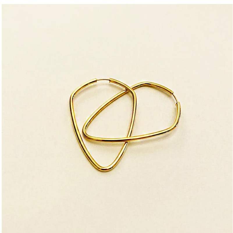 18 Kt Hallmark Solid Yellow Gold Orecchini Donna Oro Giallo Huggie Hoop Earrings - Image 5