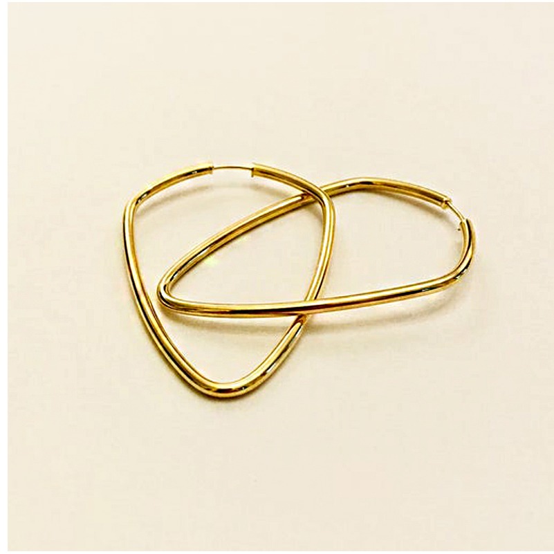 18 Kt Hallmark Solid Yellow Gold Orecchini Donna Oro Giallo Huggie Hoop Earrings