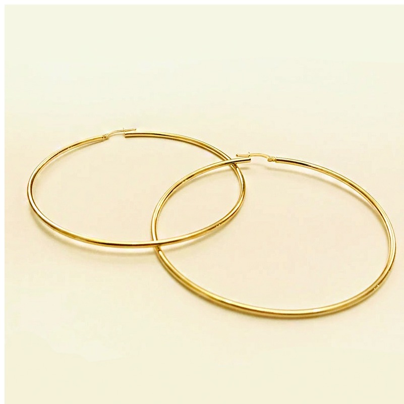 8 Kt Hallmark Solid Yellow Gold Orecchini Donna Oro Giallo Huggie Hoop Earrings - Image 5