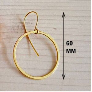 18 Kt Hallmark Solid Yellow Gold Hammered Circle Minimalist Huggie Hoop Earring