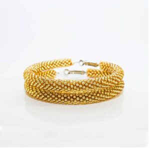18 Kt Hallmark Real Solid Yellow Gold Beaded Women'S Big Huggie Hoop Earrings