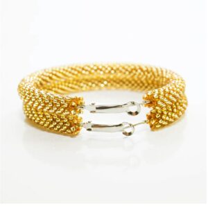 18 Kt Hallmark Real Solid Yellow Gold Beaded Women'S Big Huggie Hoop Earrings