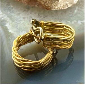 copy of 18 Kt Hallmark Real Solid Yellow Gold Bridesmaids Wedding Dangle Drop Ea