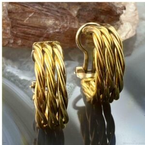 copy of 18 Kt Hallmark Real Solid Yellow Gold Bridesmaids Wedding Dangle Drop Ea