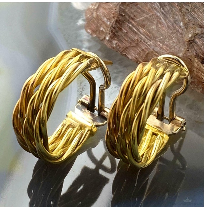 copy of 18 Kt Hallmark Real Solid Yellow Gold Bridesmaids Wedding Dangle Drop Ea