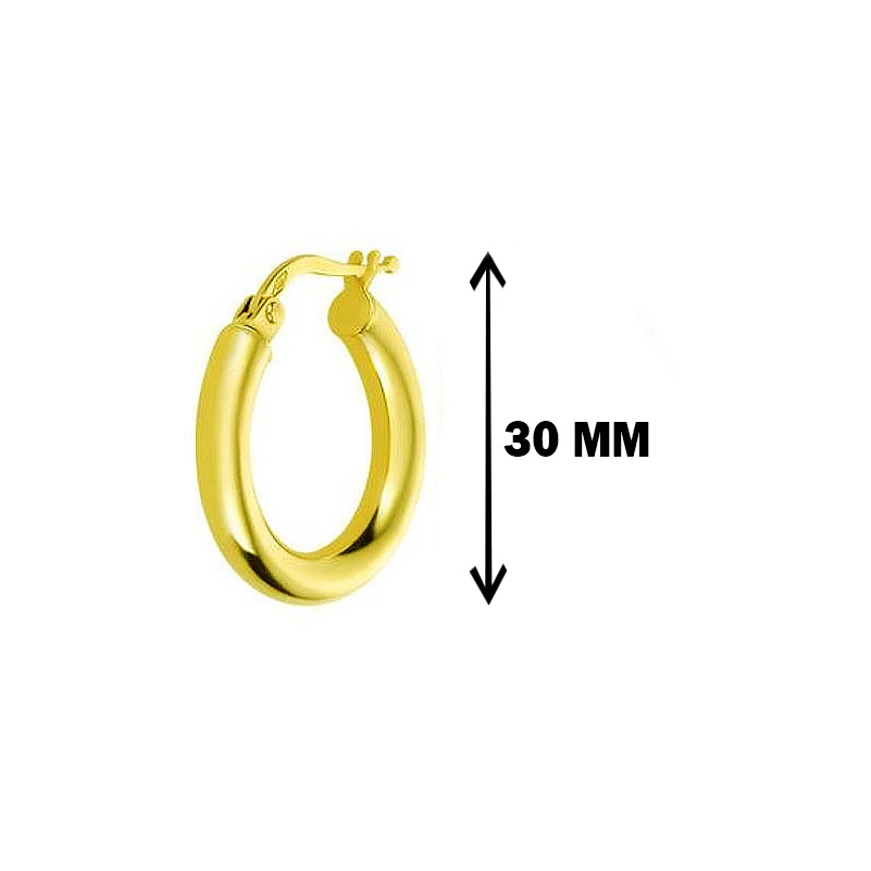 22 Kt Real Solid Yellow Gold Medium Round Classic Women'S Huggie Hoop Earrings - Image 5