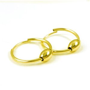 22 Kt Real Solid Yellow Gold Dainty Minimalist Unisex Huggie Hoop Earrings
