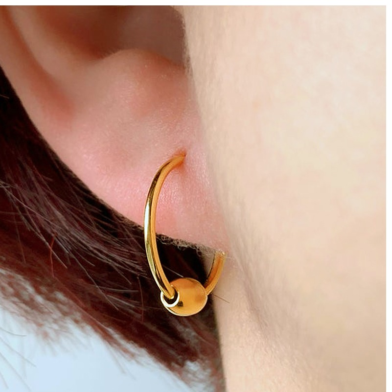22 Kt Real Solid Yellow Gold Dainty Minimalist Unisex Huggie Hoop Earrings