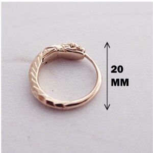 Fine Jewelry 18 Kt Hallmark Real Solid Rose Gold Snake Huggie Hoop Earrings