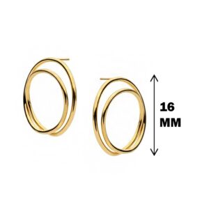 22 Kt Hallmark Real Solid Yellow Gold Twisted Circle Minimalist Hoop Earrings