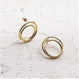 22 Kt Hallmark Real Solid Yellow Gold Twisted Circle Minimalist Hoop Earrings