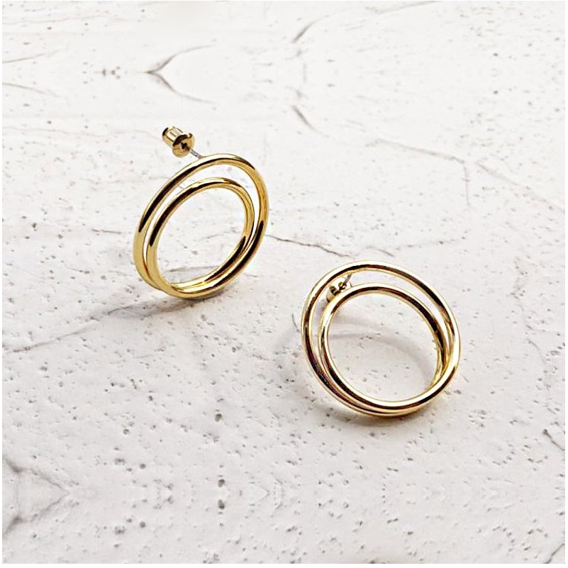 22 Kt Hallmark Real Solid Yellow Gold Twisted Circle Minimalist Hoop Earrings - Image 3
