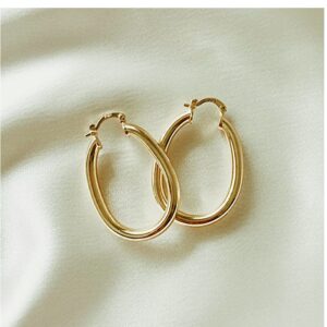 Fine Jewelry 18 Kt Hallmark Real Solid Yellow Gold Vintage Huggie Hoop Earrings